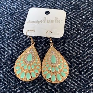 Mint drop earrings